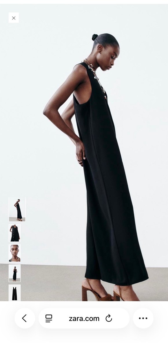 Zara Siyah V Yaka Kadın Uzun Tulum - Görsel 2