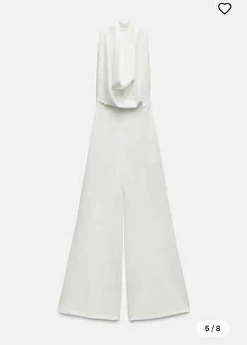 Zara Beyaz Uzun Kadın Tulum - Görsel 3