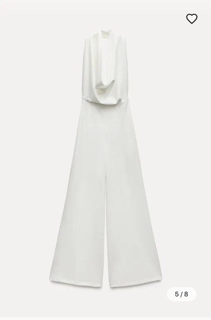 Zara Beyaz Uzun Kadın Tulum - Görsel 3
