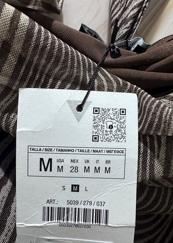 Zara Bej Zebra Desenli Mini Drapeli Straplez Elbise - Görsel 7