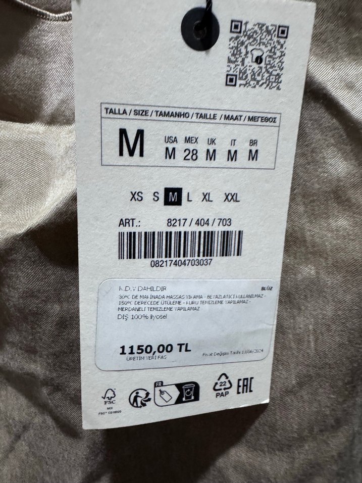 Zara Kolsuz V Yaka saten Kadın bluz - Görsel 5