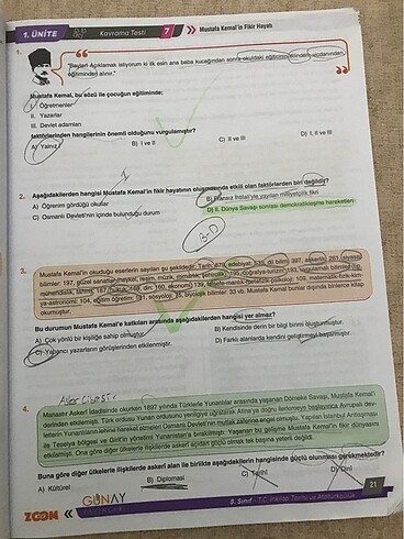 Zoom 8. Sınıf inkılap tarihi soru bankası - Görsel 2