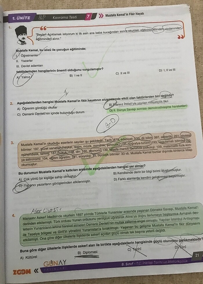 Zoom 8. Sınıf inkılap tarihi soru bankası - Görsel 2