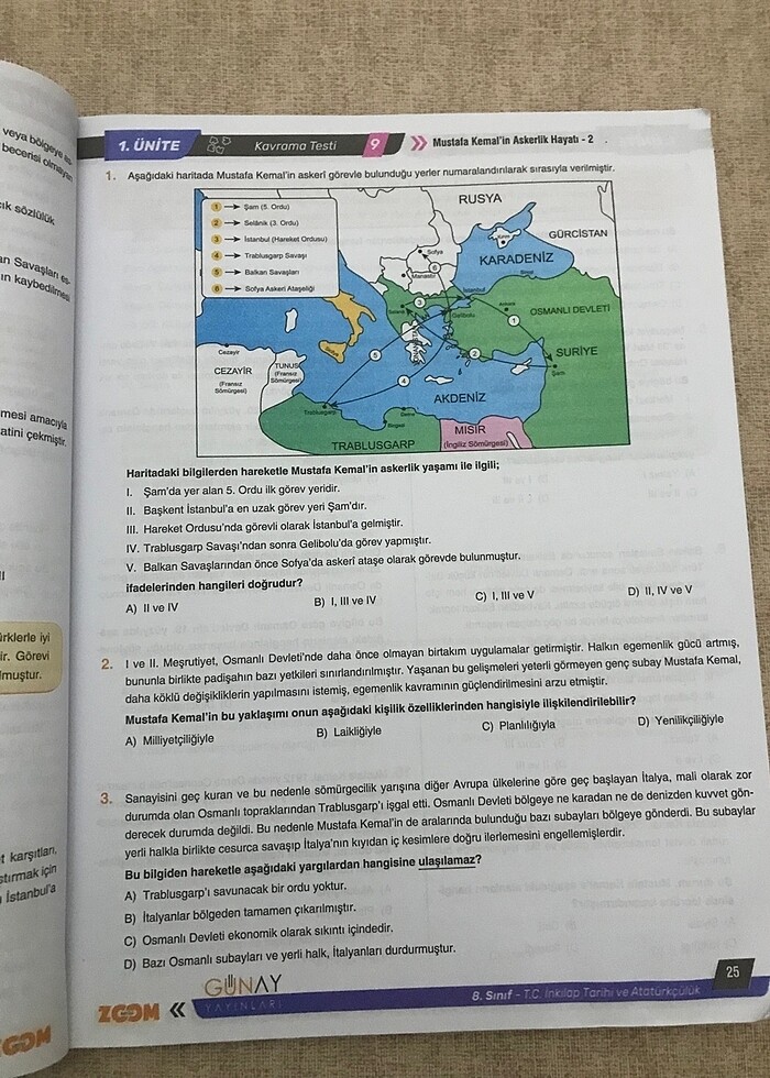 Zoom 8. Sınıf inkılap tarihi soru bankası - Görsel 3