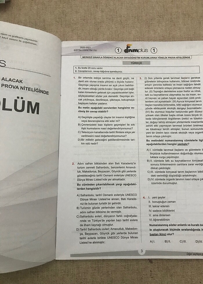 DNM plus 8. Sınıf deneme kitabı - Görsel 2