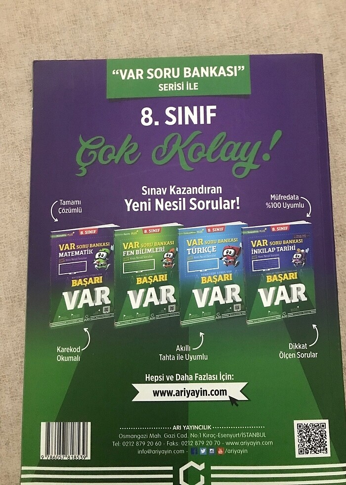 Arı yayınları var matematik soru bankası 8. Sınıf - Görsel 3