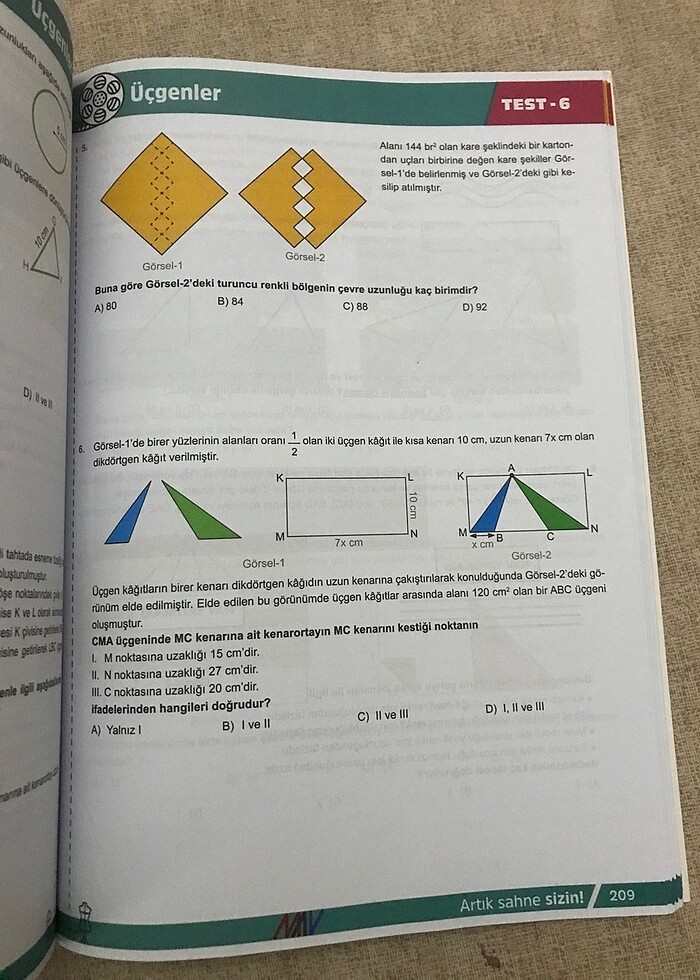 Maç yayınları 8. Sınıf matematik prova sahnesi - Görsel 3