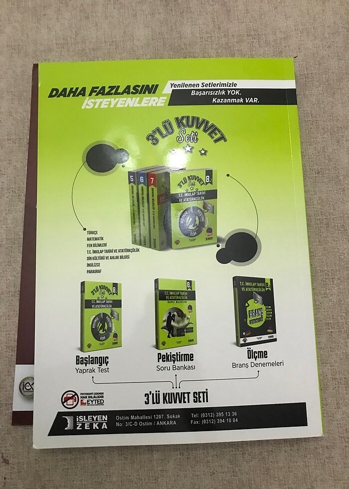 İşleyen zeka 8. Sınıf 3 lü kuvvet -soru bankası- - Görsel 2