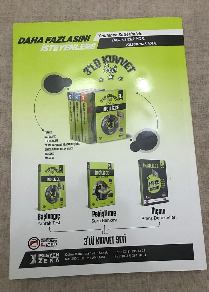 İşleyen zeka İngilizce 8. Sınıf branş denemeleri - Görsel 2