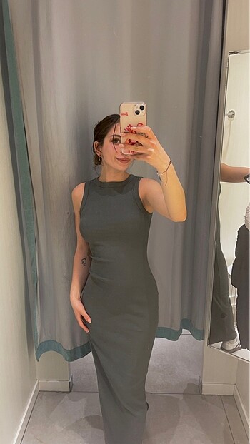 H&M Uzun gri elbise