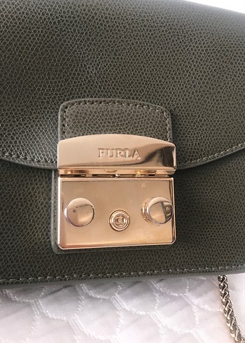Furla Furla Marka Orjinal Haki Renk Zincir Detaylı Kadın Çanta