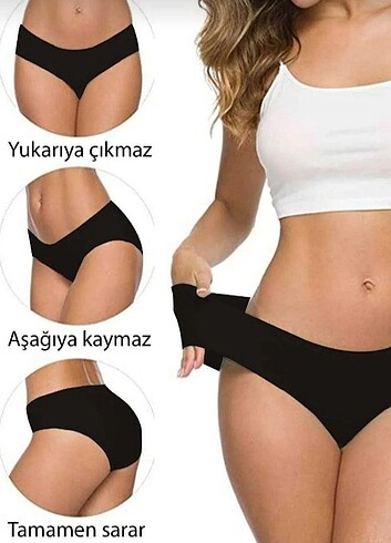 Diğer Kadın siyah 4'lü iz yapmayan lazer külot