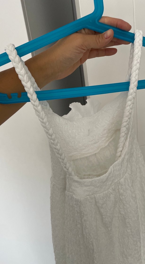 Zara Kız Çocuk Beyaz Keten Fırfırlı Elbise - Görsel 2