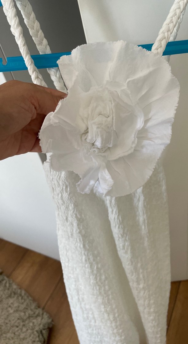 Zara Kız Çocuk Beyaz Keten Fırfırlı Elbise - Görsel 4