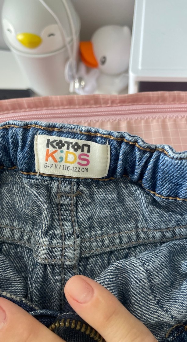 Koton kız çocuk Fermuarlı Mavi kot Mini Etek - Görsel 2