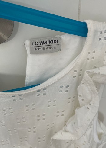 Nakışlı Fırfırlı Beyaz kız çocuk elbise 128 cm 8-9 yaş - Görsel 2