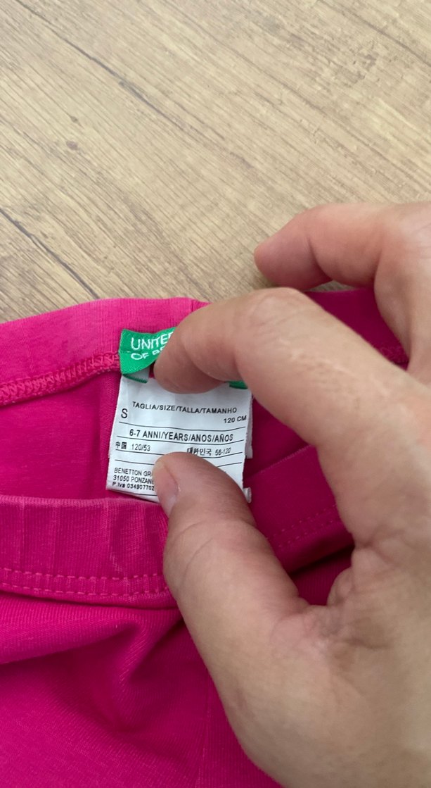 Benetton Kız Çocuk Pembe Dar Kesim diz altı Tayt 6-7 yaş - Görsel 3
