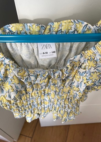 Zara kız çocuk Sarı Çiçekli Mini Bluz 9-10 yaş - Görsel 2