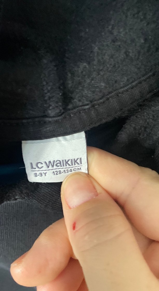 Kız çocuk Siyah Kapüşonlu Rahat Kesim Sweatshirt 8-9 yaş - Görsel 2