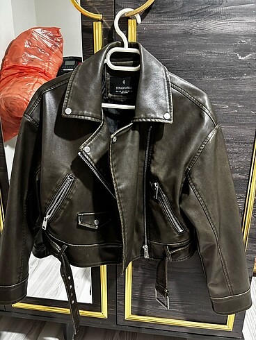 Deri biker ceket