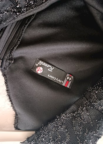 Siyah V Yakalı Uzun Kadın Abiye Elbise - Görsel 7