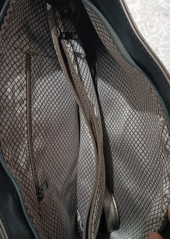 Gri Deri Kadın Çanta Tokalı - Görsel 3