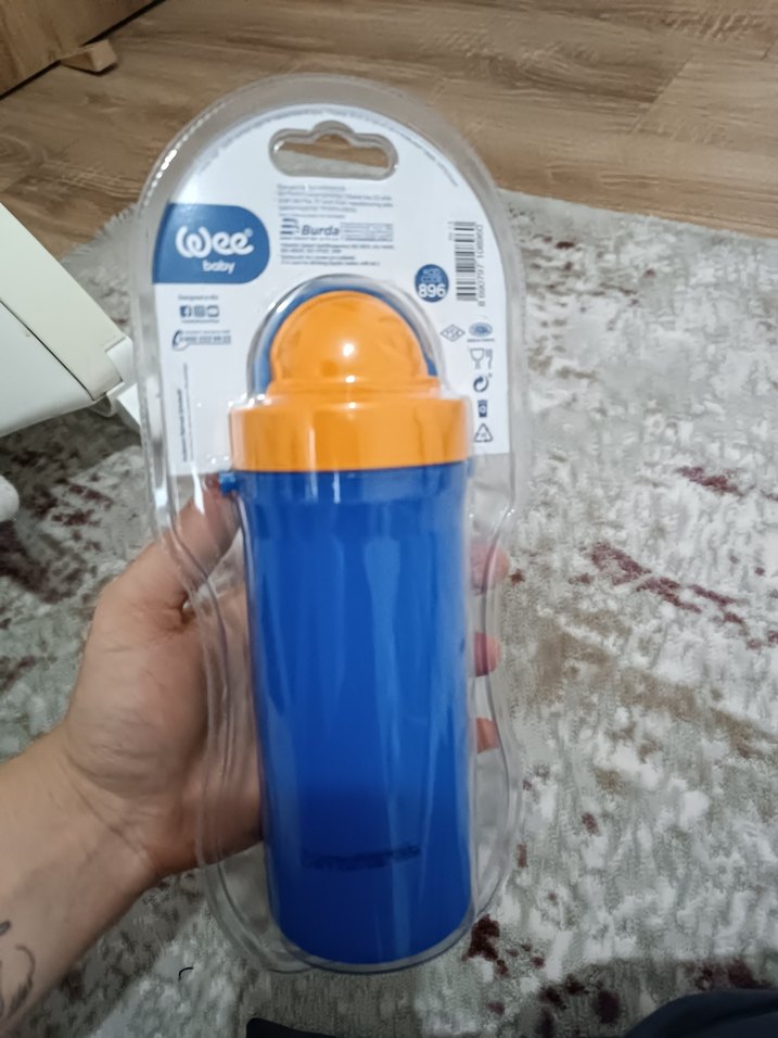 6+ Ay Pipetli Renkli Mavi Bebek Bardağı - Görsel 2