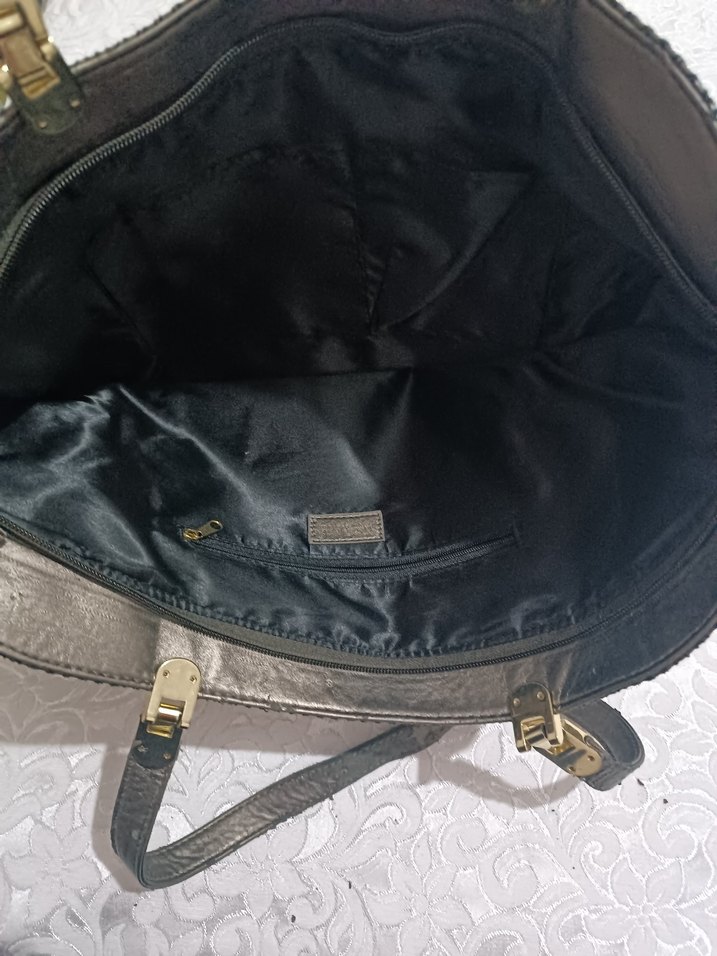 Gri Yılan Desenli Deri Kadın Çanta - Görsel 3