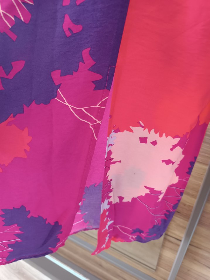 Pembe Bağlama Desenli Uzun Elbise - Görsel 3