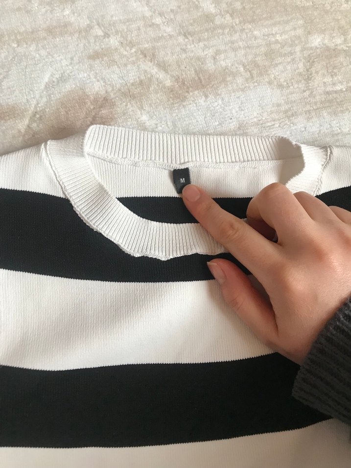 Çizgili, Kayık Yaka, - Görsel 3