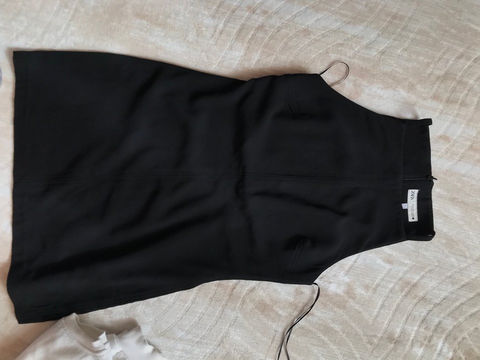 Zara Siyah Minimalist Kolsuz Mini Elbise - Görsel 2