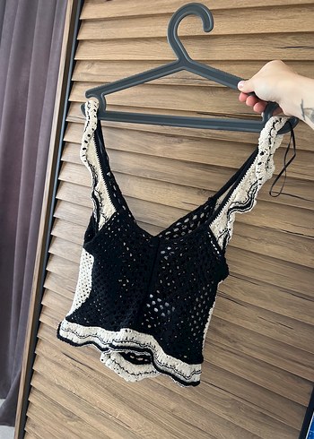 Zara Zara Siyah Baskılı Mini Bralet