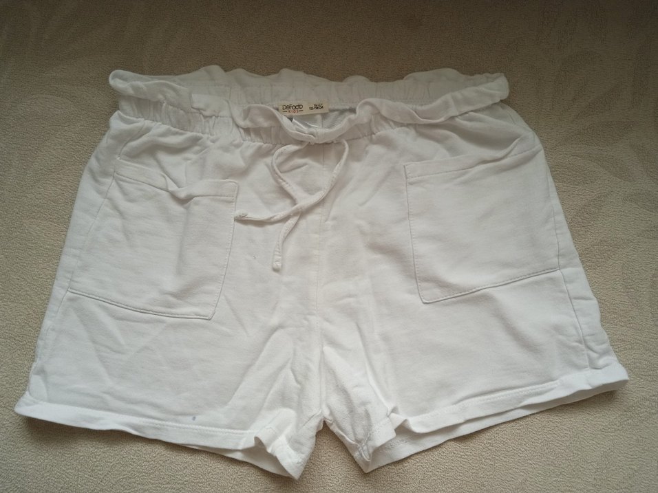 Beyaz Keten Hamile Mini Şort - Görsel 2