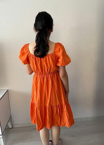 Diğer Turuncu Midi Rahat Kesim Elbise
