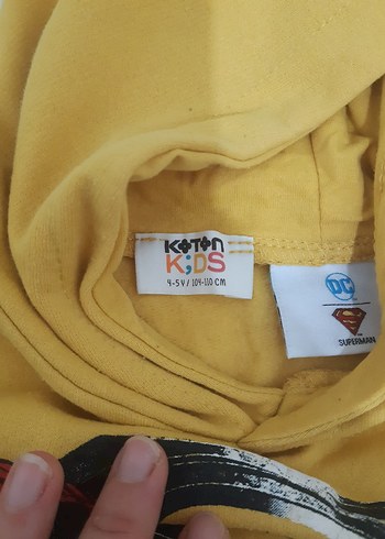 Sarı Kapüşonlu Erkek Çocuk Sweatshirt - Görsel 2