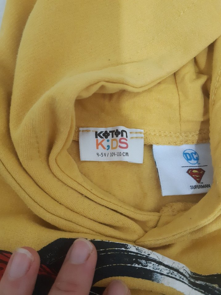 Sarı Kapüşonlu Erkek Çocuk Sweatshirt - Görsel 2