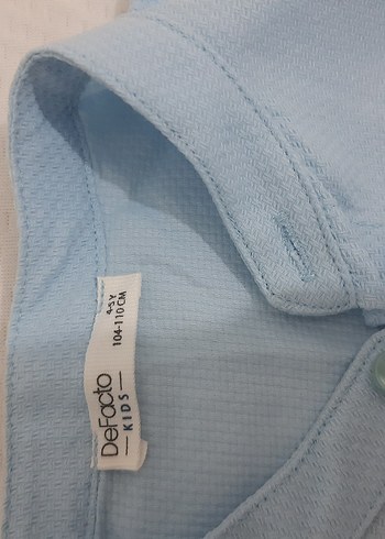 Düğmeli Mavi Pamuklu Erkek Gömlek - Görsel 2