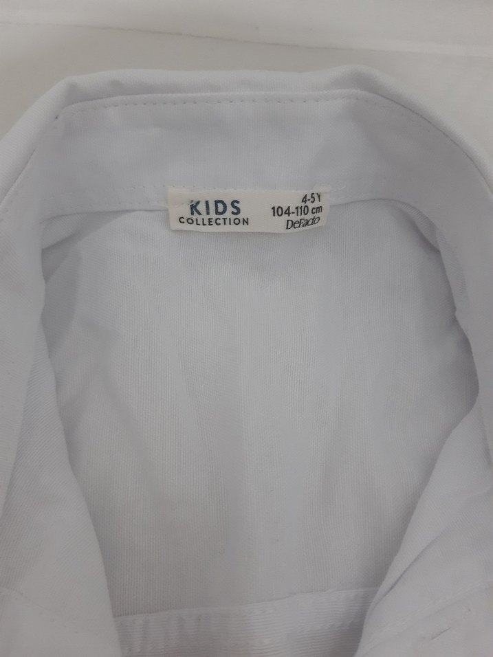 Kız Çocuk Mavi Pamuklu Uzun Kollu Gömlek - Görsel 3