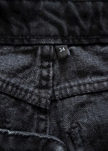 SİYAH DENİM KOT ŞORT - Görsel 3