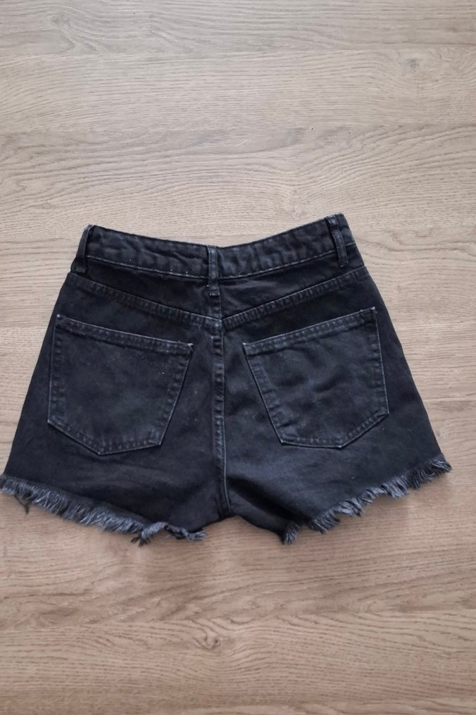 SİYAH DENİM KOT ŞORT - Görsel 2