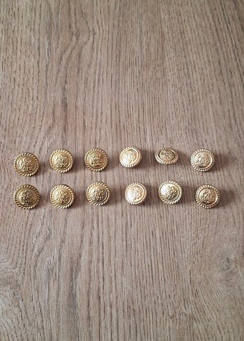 12 ADET ASLANBAŞ GOLD DÜĞME - Görsel 2