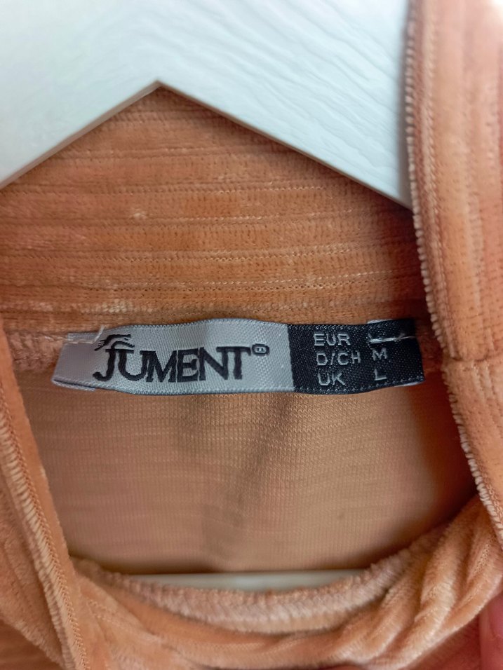 Jument hardal rengi kadife boğazlı bluz - Görsel 3