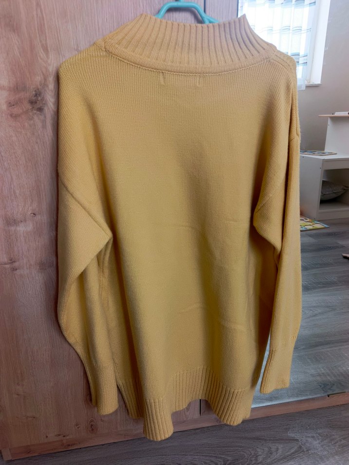 S-M Beden Sarı Boğazlı Kadın Kazak - Görsel 3