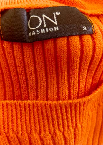 Turuncu Kruvaze Triko Kadın Kazak - Görsel 5