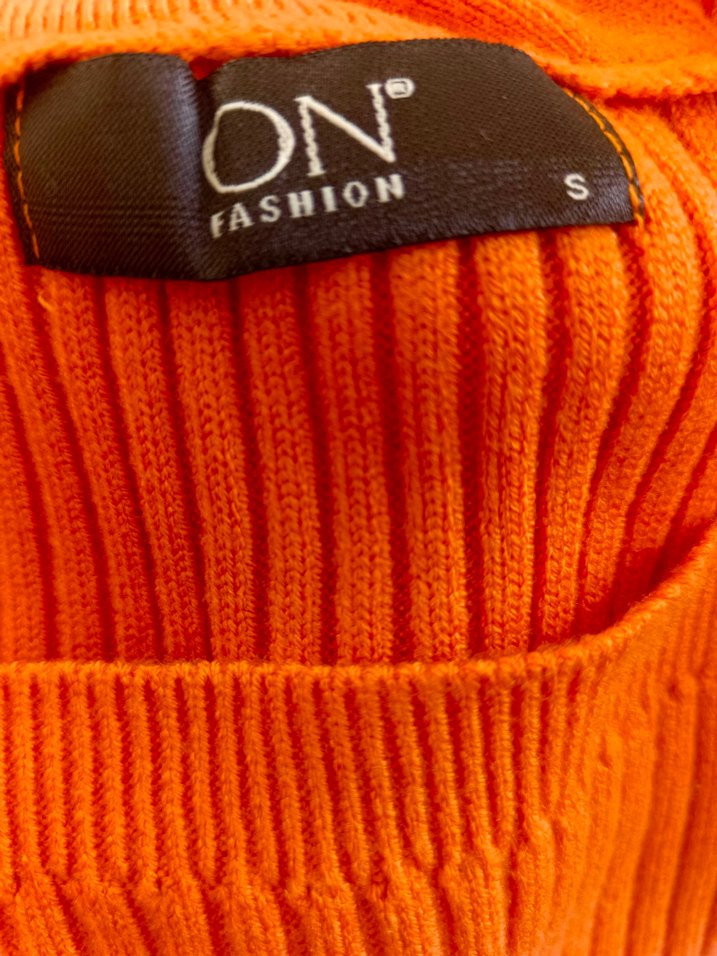 Turuncu Kruvaze Triko Kadın Kazak - Görsel 5