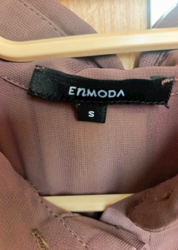 En Moda Marka Kahverengi Kuşaklı Şifon Gömlek - Görsel 6