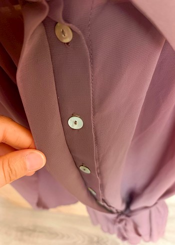 En Moda Marka Kahverengi Kuşaklı Şifon Gömlek - Görsel 7