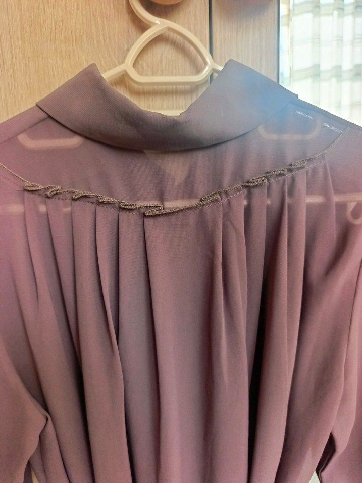 En Moda Marka Kahverengi Kuşaklı Şifon Gömlek - Görsel 4