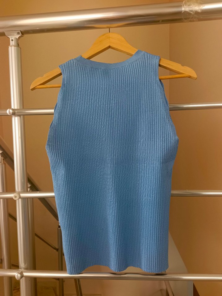 Twist Triko Halter Yaka Bluz - Görsel 4