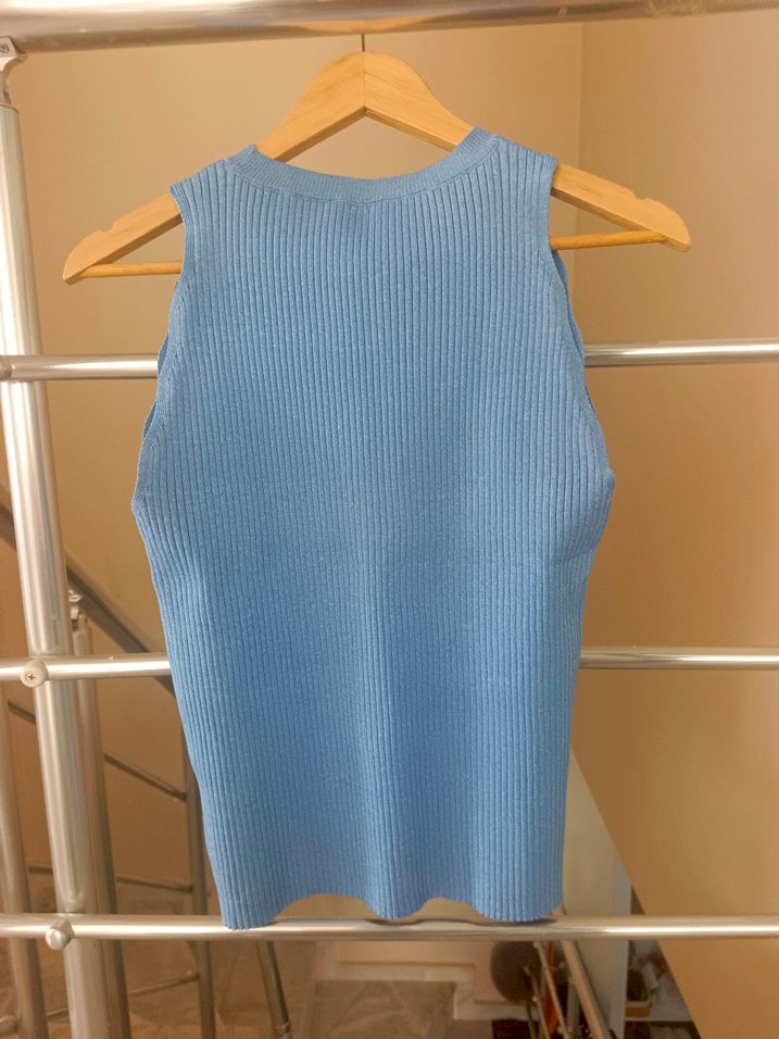 Twist Triko Halter Yaka Bluz - Görsel 3